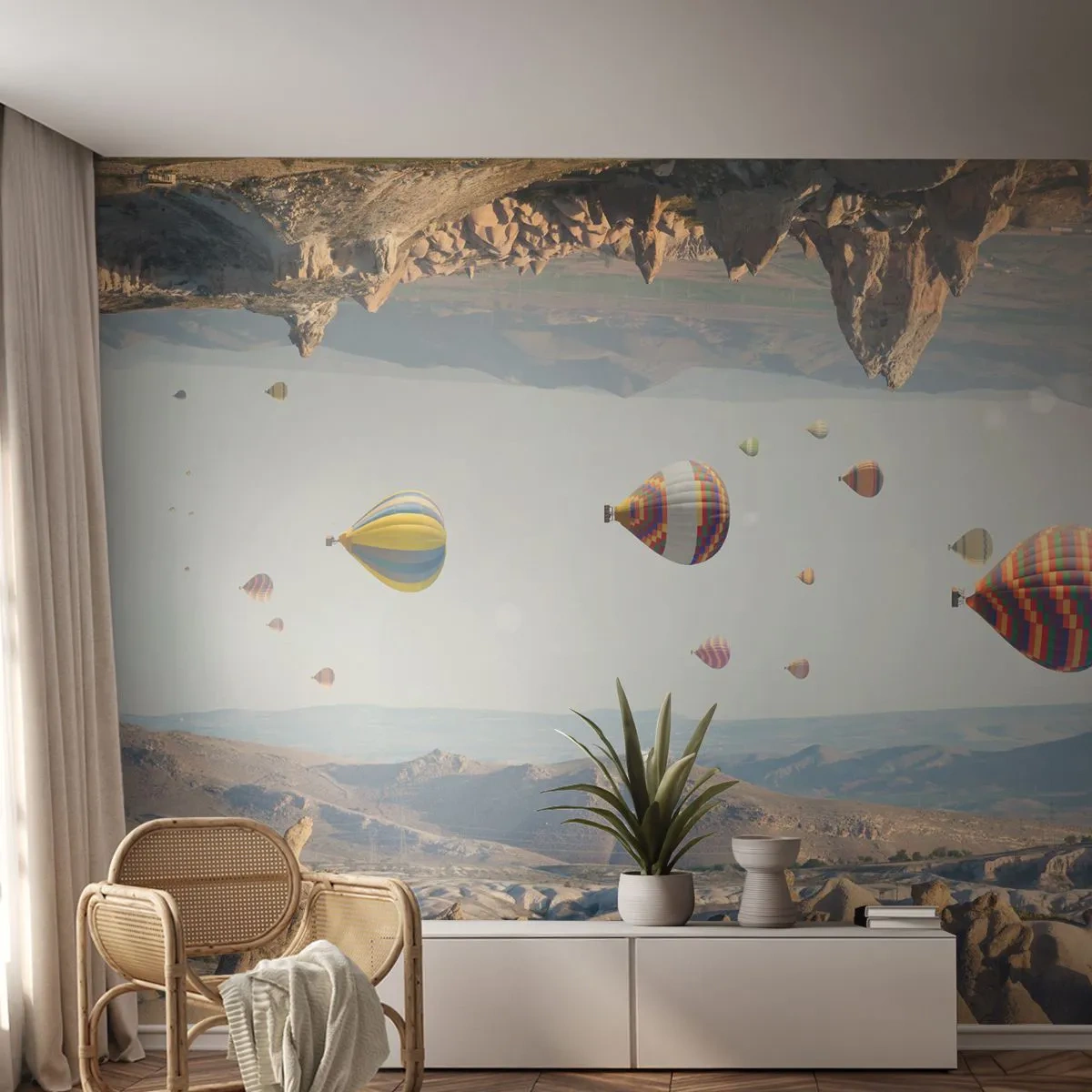 Tapet Standard Eco - Orice este posibil aici - Abstracția, baloane, Peisaj - 350x256 cm