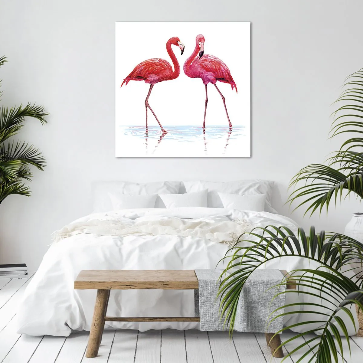 Tablou pe pânză - Pink randez-vous - 70x70 cm