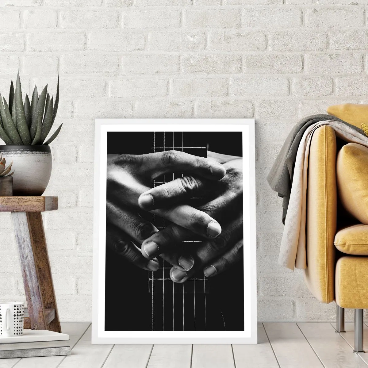 Poster în ramă albă - Rugăciunea artistului - 61x91 cm