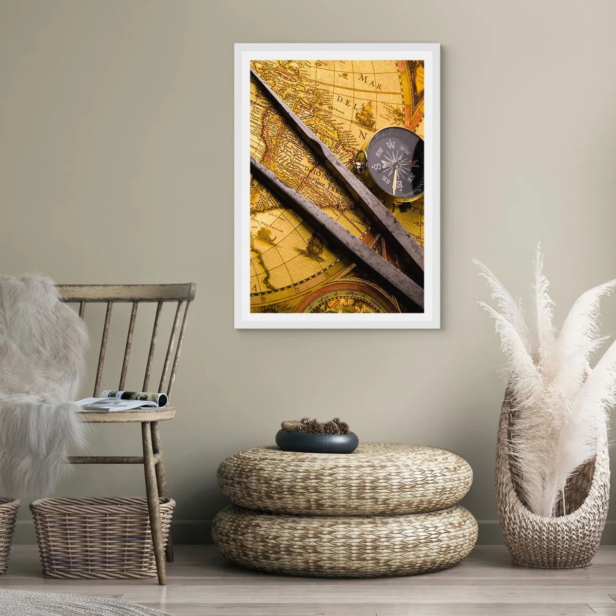 Poster în ramă albă - Unde sunt aceste comori? - 61x91 cm