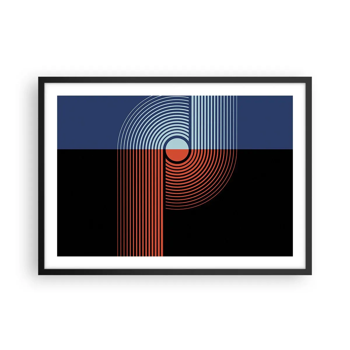 Poster în ramă neagră - Într-o îmbrăţişare geometrică - 70x50 cm