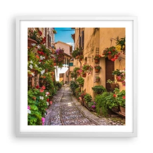 Poster în ramă albă - Străduță italiană - 50x50 cm