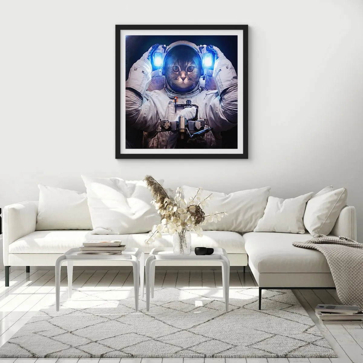 Poster în ramă neagră - Houston, aveți o problemă - 60x60 cm