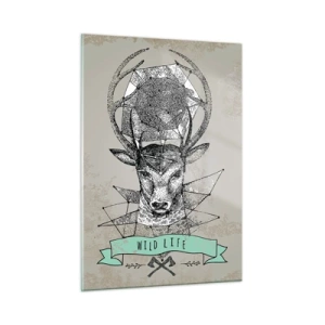 Tablou pe sticlă - Viziunea Sfântului Hubertus - 50x70 cm