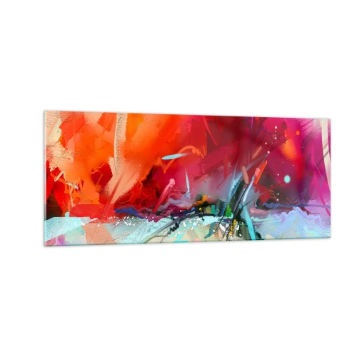 Tablou pe sticlă - O explozie de lumini și culori - 100x40 cm