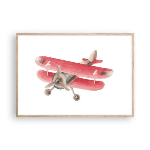 Poster în ramă de stejar deschis - Gata pentru zboruri la mare înălțime - 100x70 cm