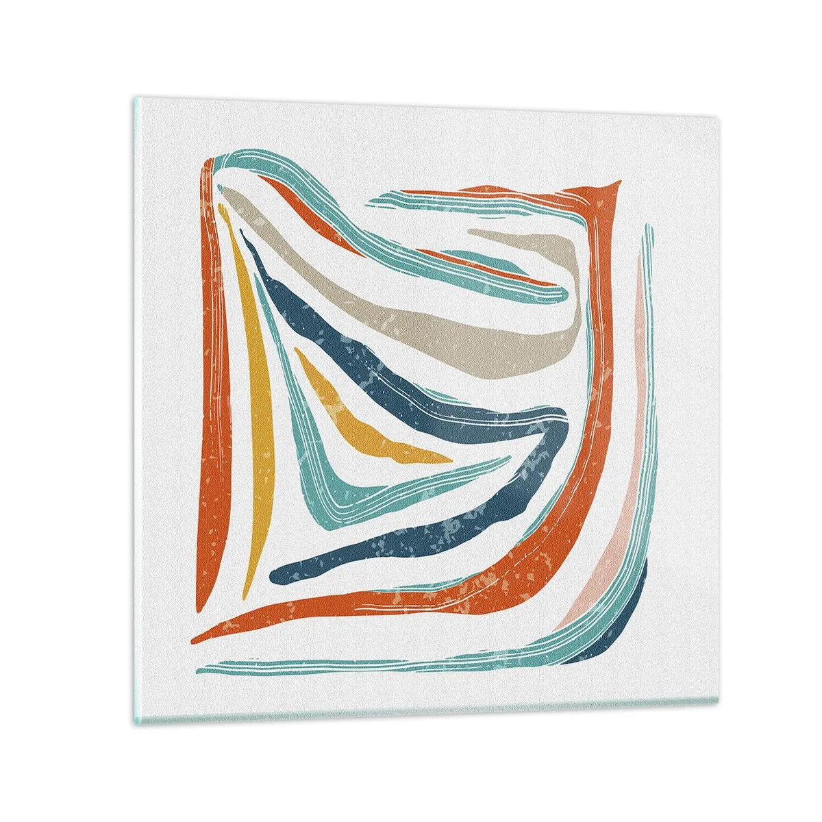 Tablou pe sticlă - Abstracție prietenoasă și zâmbitoare - 40x40 cm