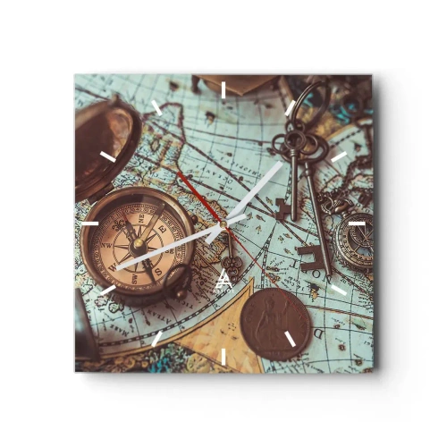 Ceas de perete - Ceas pe sticlă - Pentru aventurierul din tine - 30x30 cm