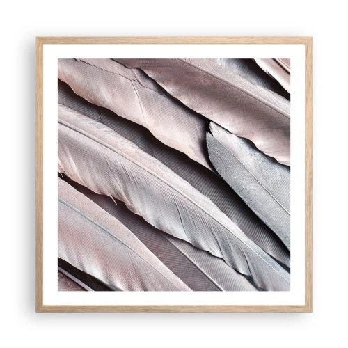 Poster în ramă de stejar deschis - Argintul roz - 60x60 cm