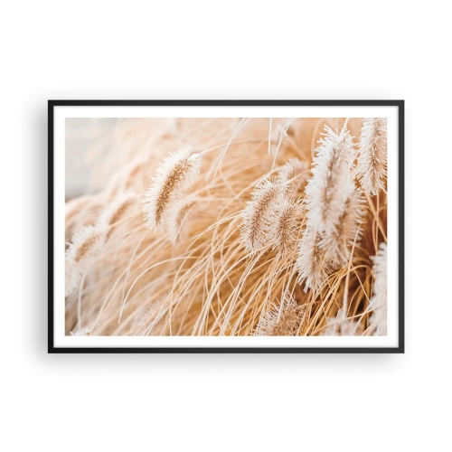 Poster în ramă neagră - Foșnetul auriu al ierburilor - 100x70 cm