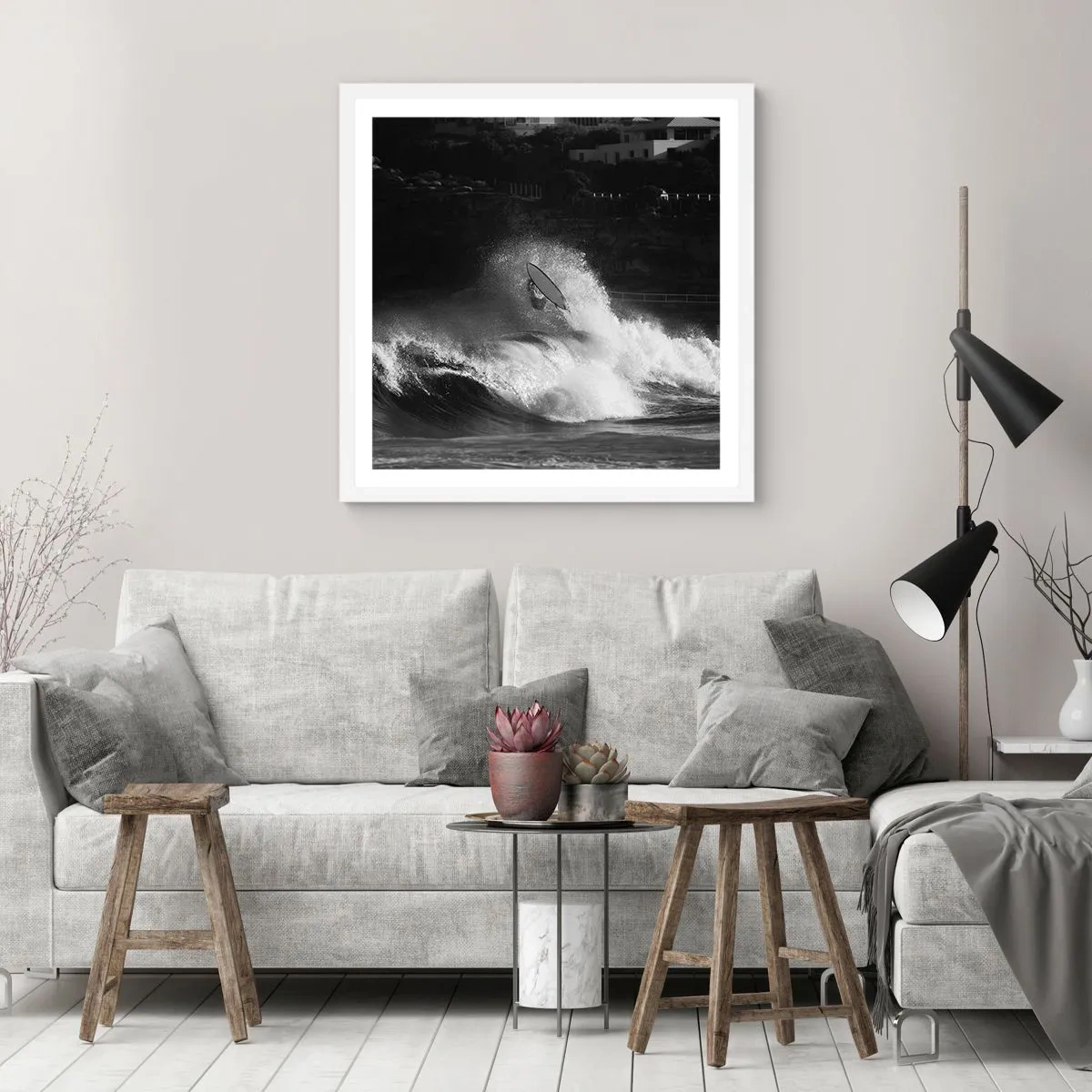 Poster în ramă albă - Provocare acceptată! - 60x60 cm