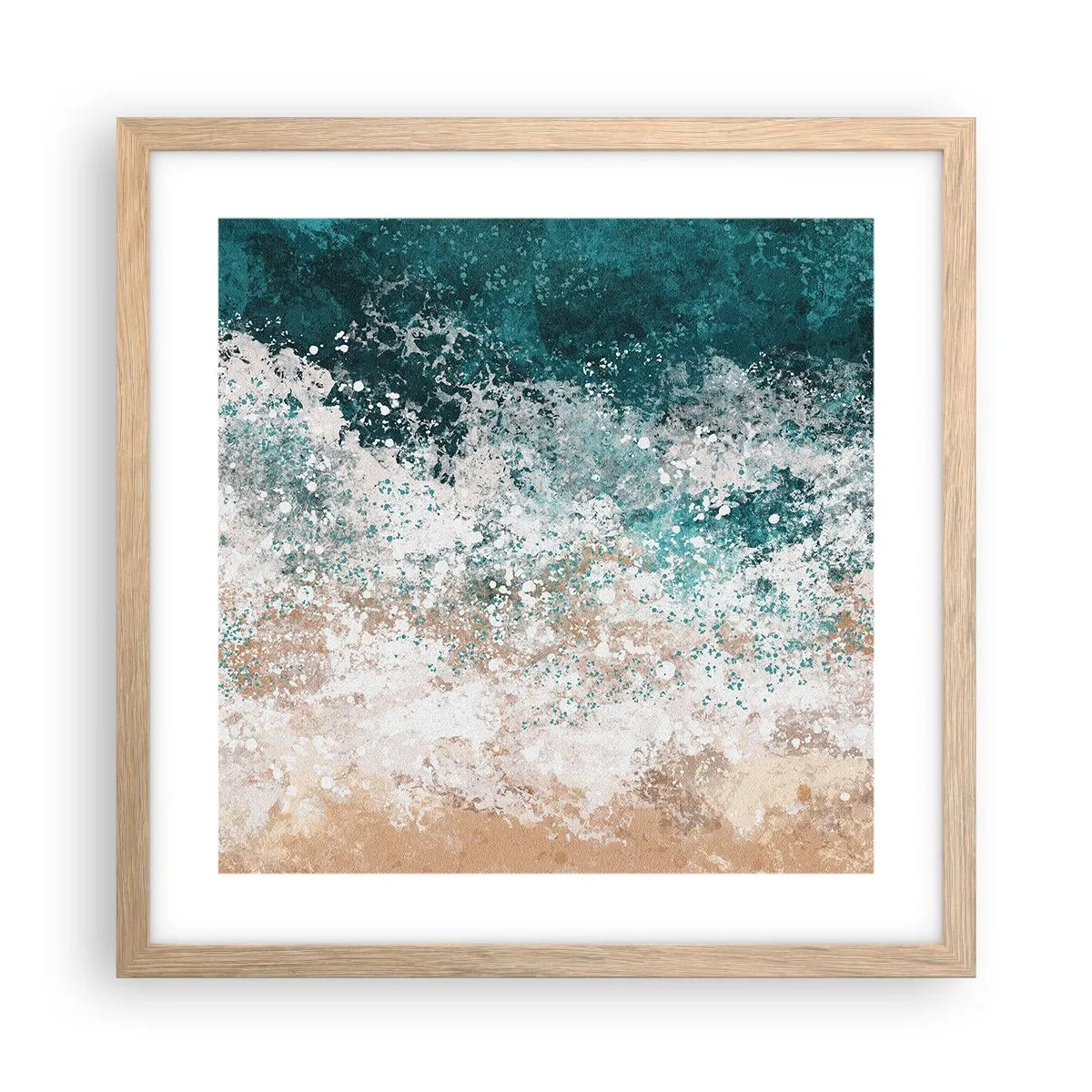 Poster în ramă de stejar deschis - Povești despre mare - 40x40 cm