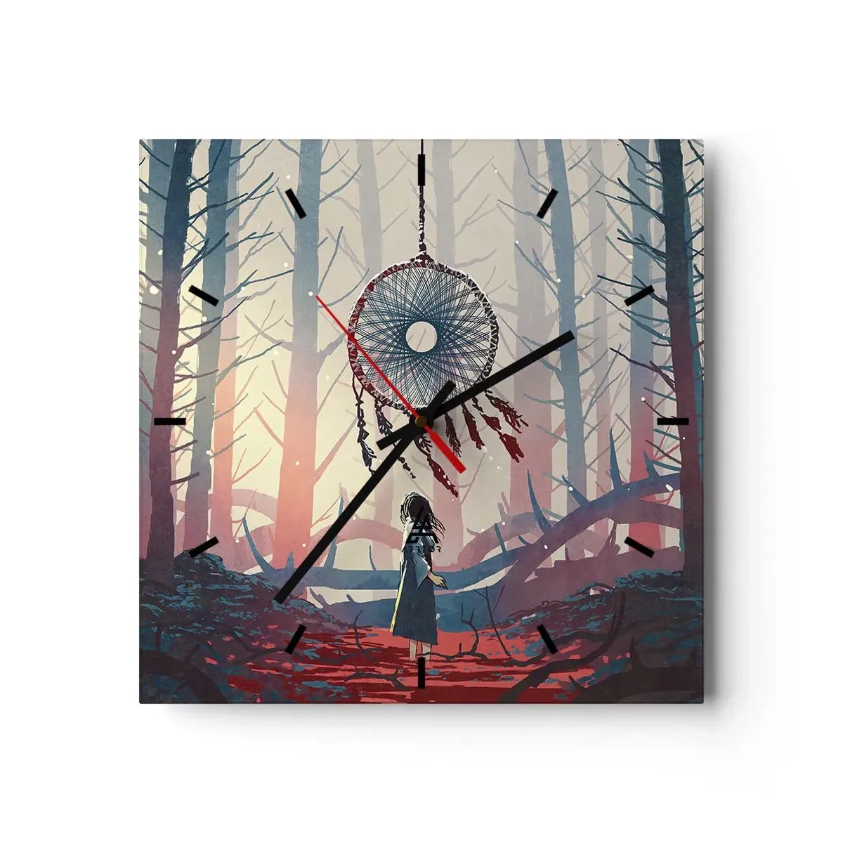 Ceas de perete - Ceas pe sticlă - Ritualul secret al fericirii - 30x30 cm