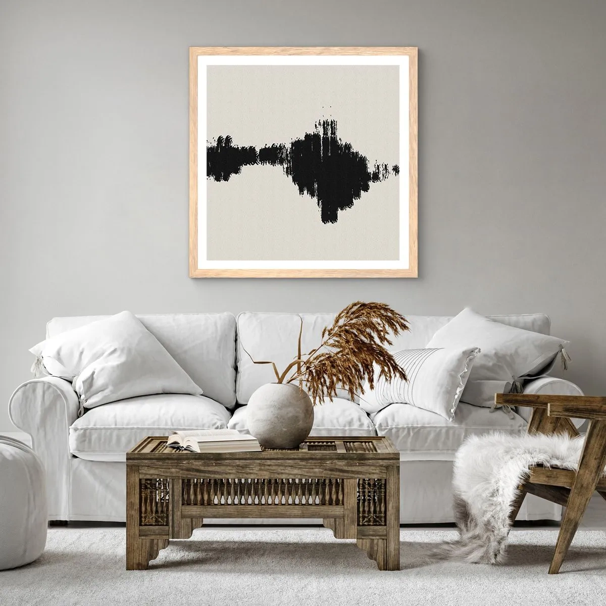 Poster în ramă de stejar deschis - Vibrațiile imaginației - 40x40 cm