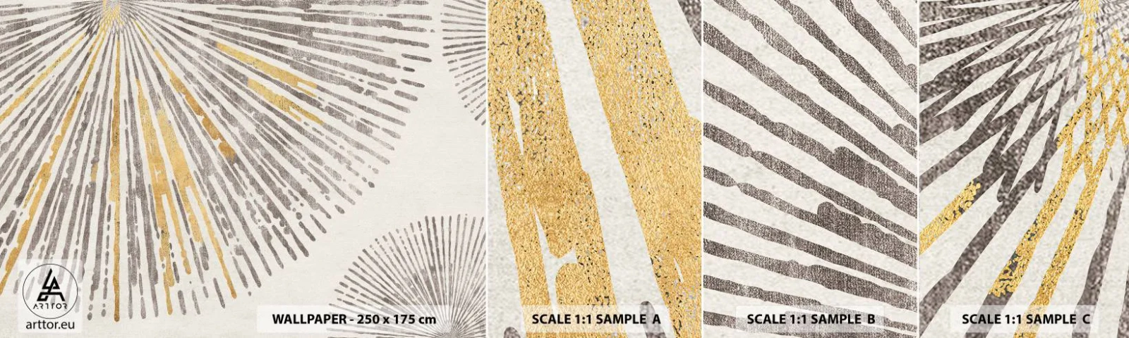 Mostră de Tapet Standard Eco - Frumusețea razei - Minimalism, Luminos, Linii - 100x30 cm