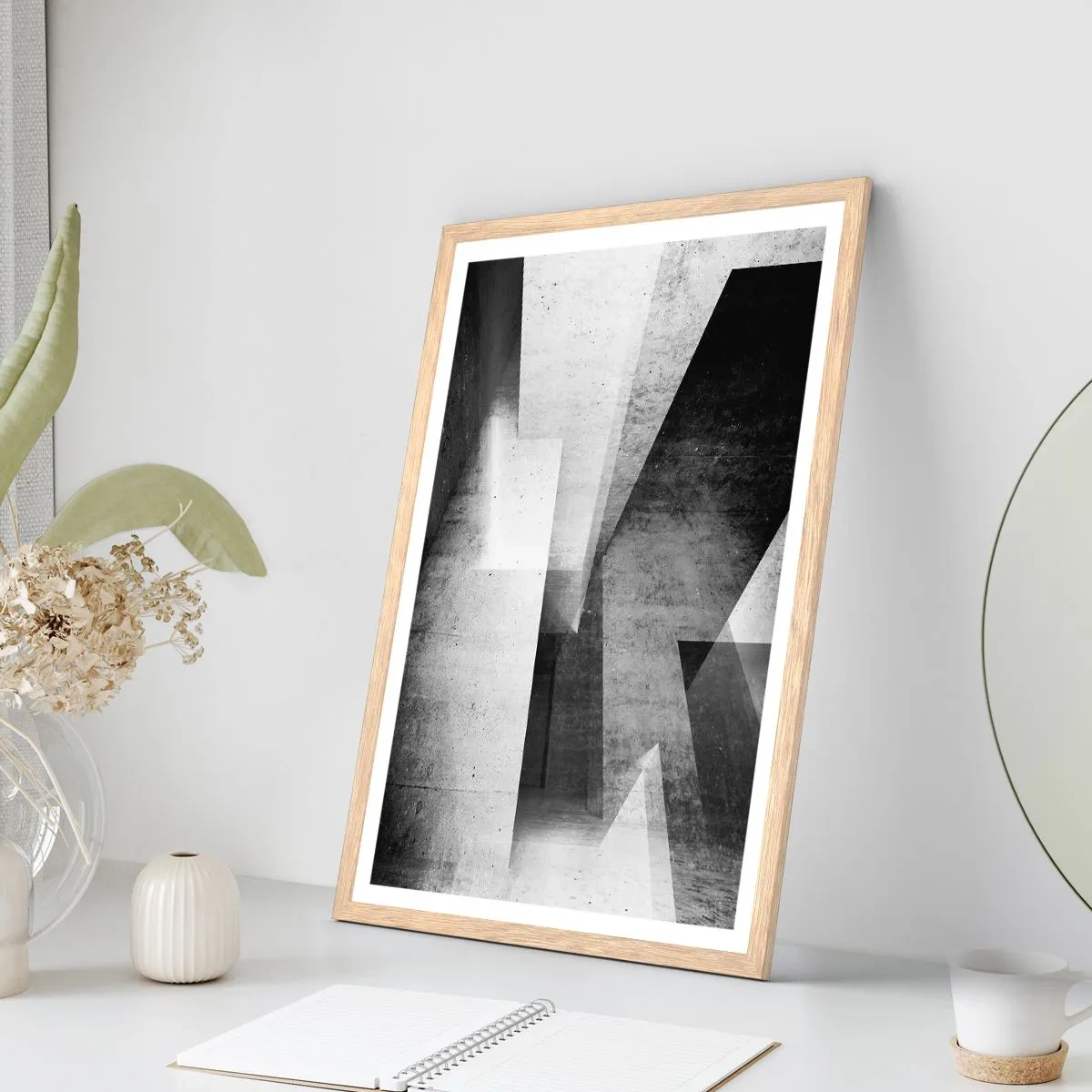 Poster în ramă de stejar deschis - Structura spațiului - 30x40 cm