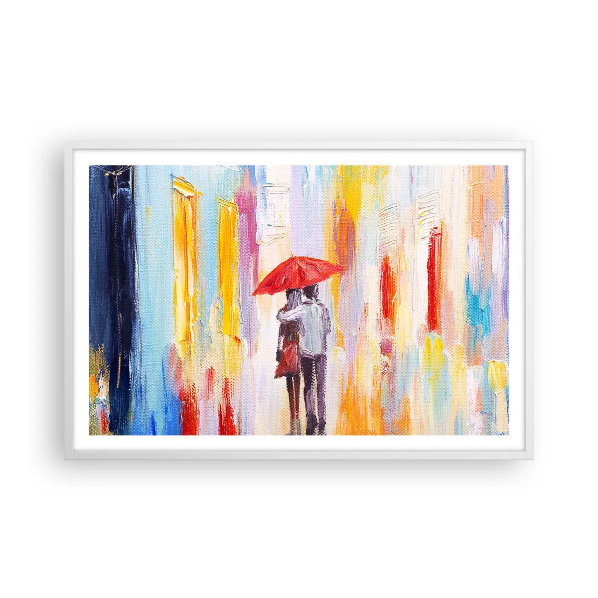 Poster în ramă albă - Să plouă în continuare - 91x61 cm