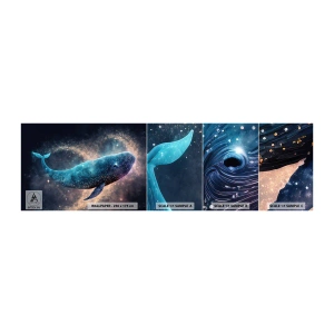 Mostră tapet autocolant Deluxe Sticker - Există o lume... - Balenă, Magie, Fantastic - 100x30 cm