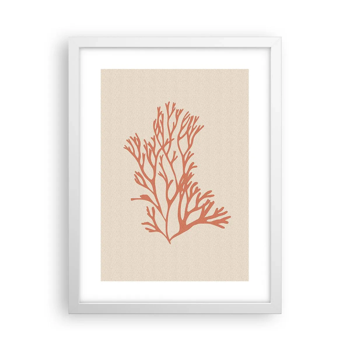 Poster în ramă albă - Coral filigranat - 30x40 cm