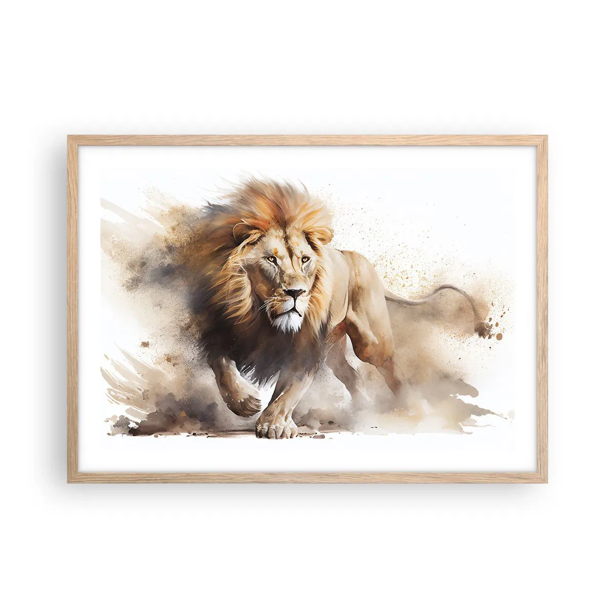 Poster în ramă de stejar deschis - Regele se mișcă - 70x50 cm