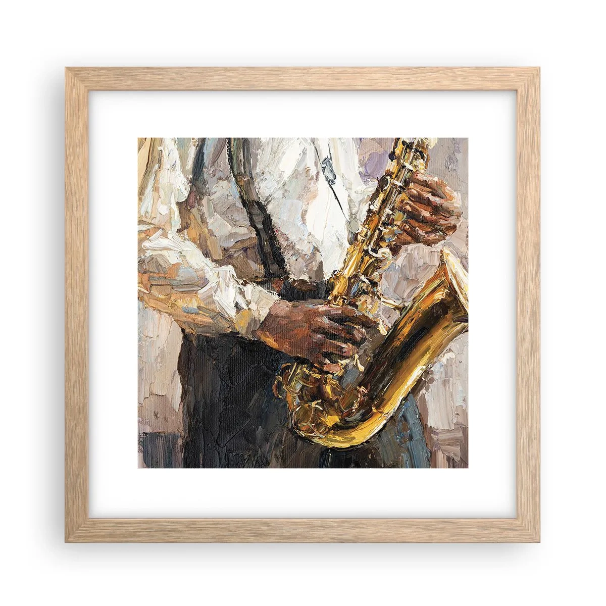 Poster în ramă de stejar deschis - E timpul pentru a cânta solo - 30x30 cm