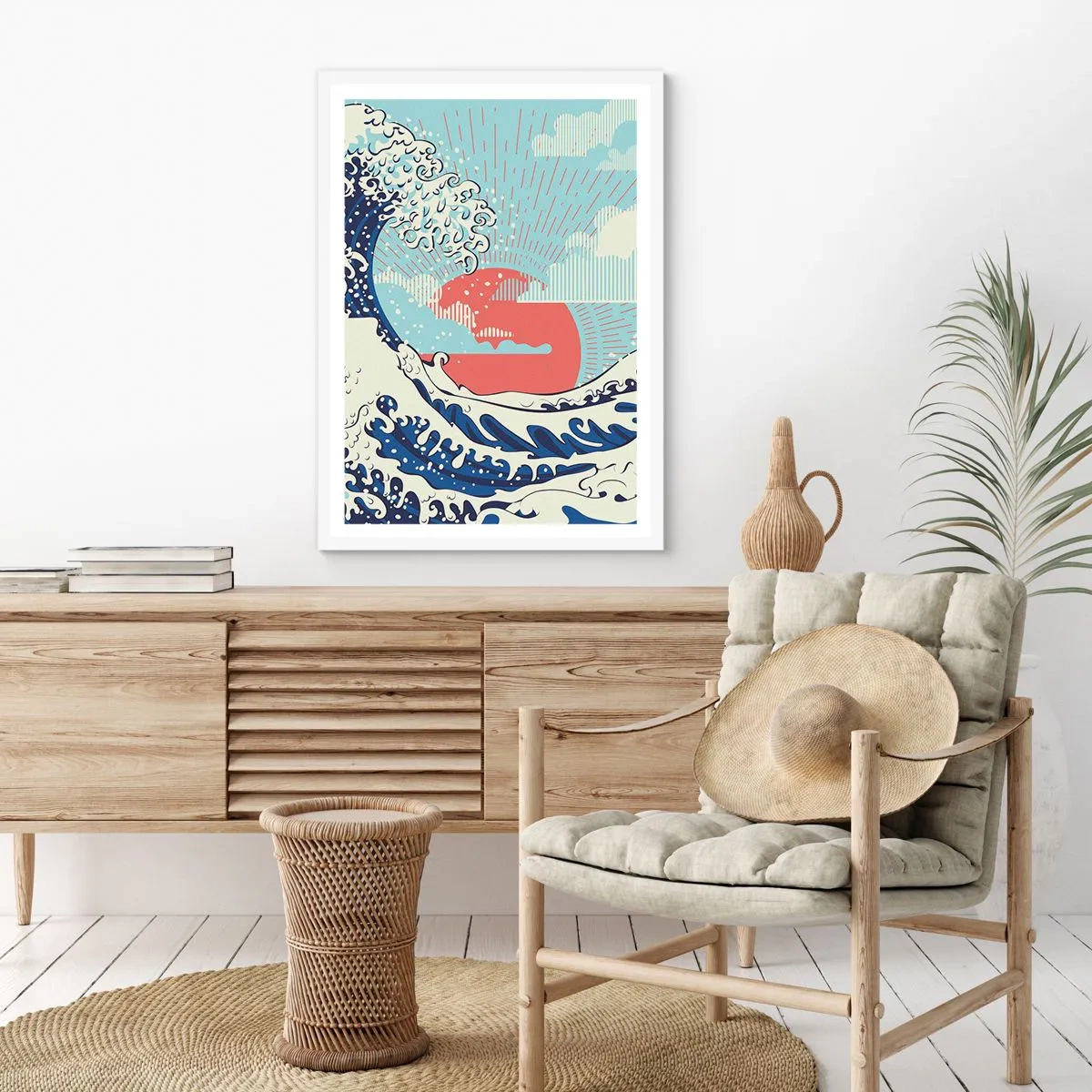 Poster în ramă albă - Din inspirații japoneze - 50x70 cm