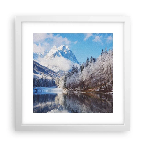 Poster în ramă albă - Veghe de zăpadă - 30x30 cm
