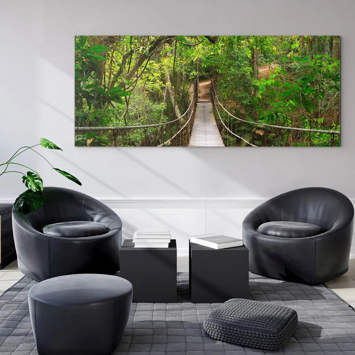 Tablou pe sticlă - Pentru că în grădină crește o liană - 100x40 cm