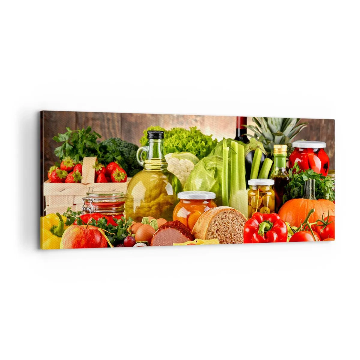 Tablou pe pânză - Afumate, prăjite, marinate - 100x40 cm
