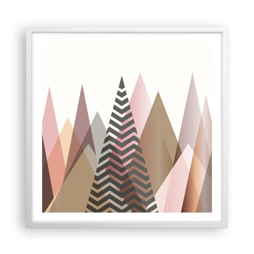 Poster în ramă albă - Construcție piramidală - 60x60 cm