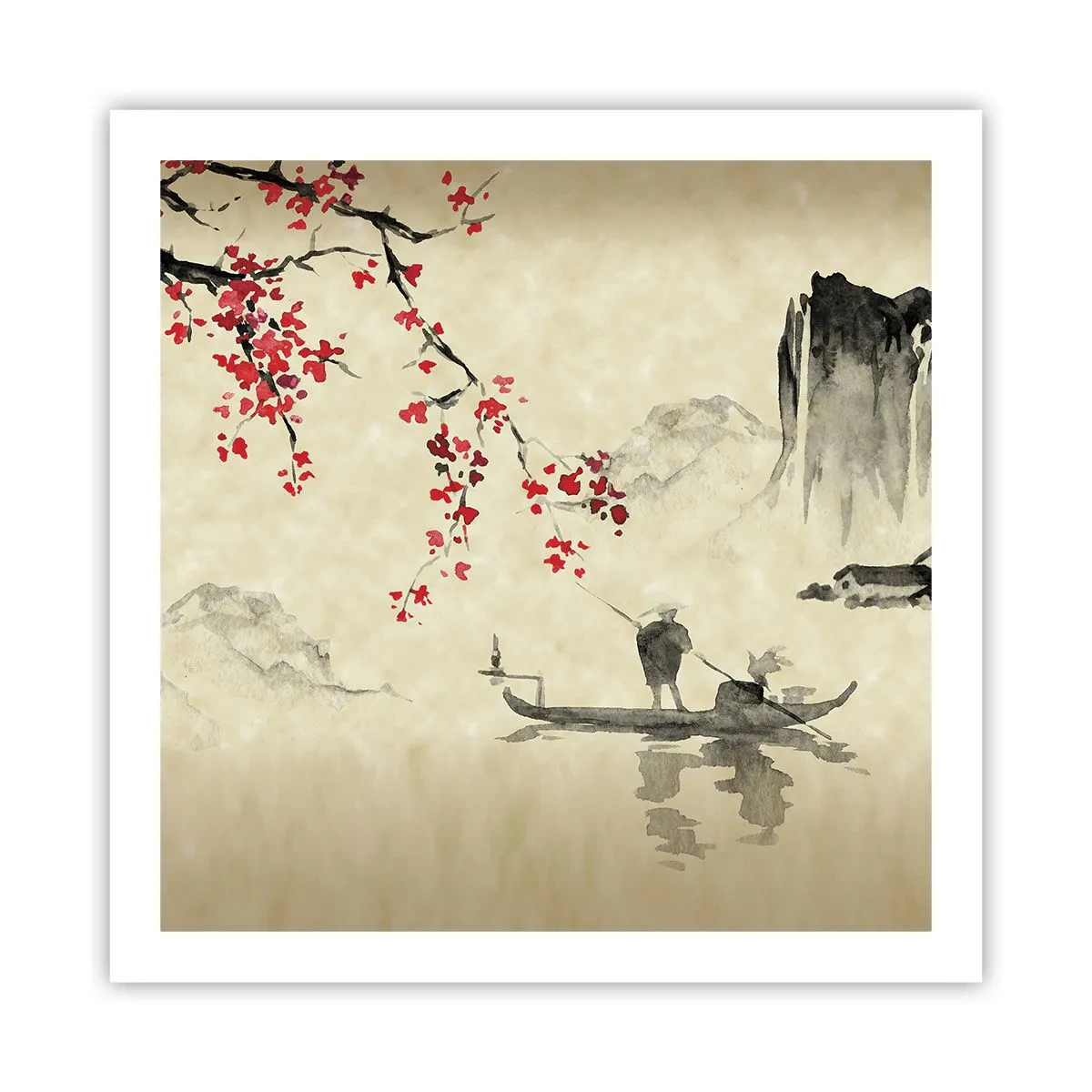 Poster - În țara florilor de cireș - 60x60 cm