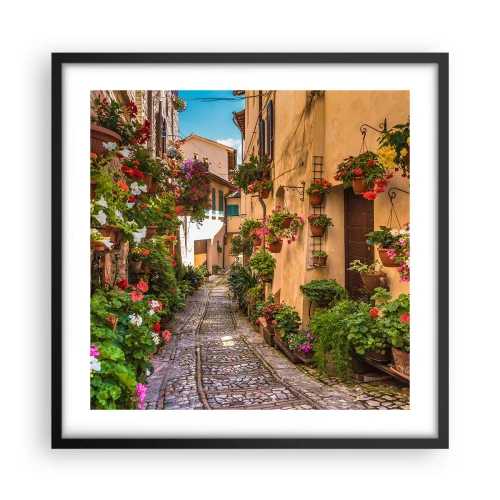 Poster în ramă neagră - Străduță italiană - 50x50 cm