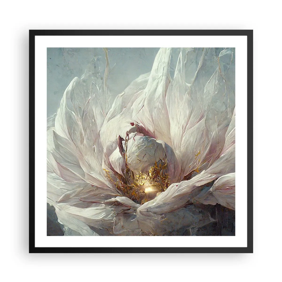 Poster în ramă neagră - Înflorește o dată la o sută de ani - 60x60 cm