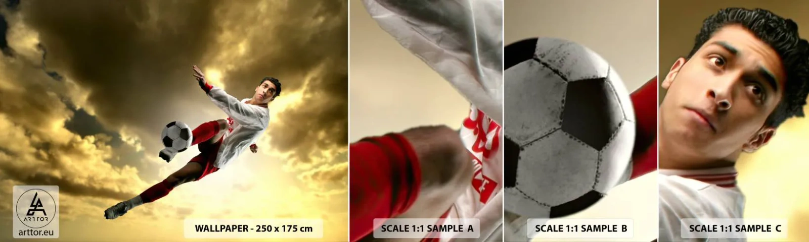 Mostră de Tapet Standard Eco - Cerul fotbalului - Sport, Fotbalist, Fotbal - 100x30 cm