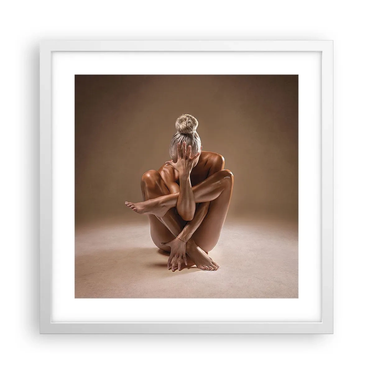 Poster în ramă albă - Unitatea trupului și a spiritului - 40x40 cm