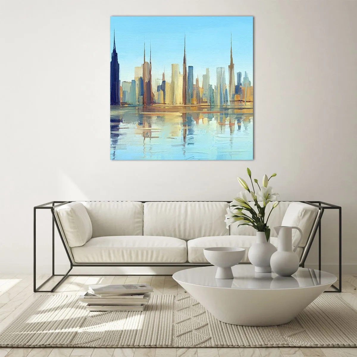 Tablou pe sticlă - Metropola însorită - 60x60 cm