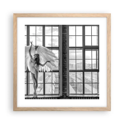 Poster în ramă de stejar deschis - Orașul îngerilor dansatori? - 40x40 cm