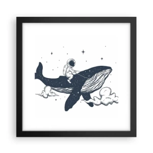 Poster în ramă neagră - Aventura spațială - 30x30 cm