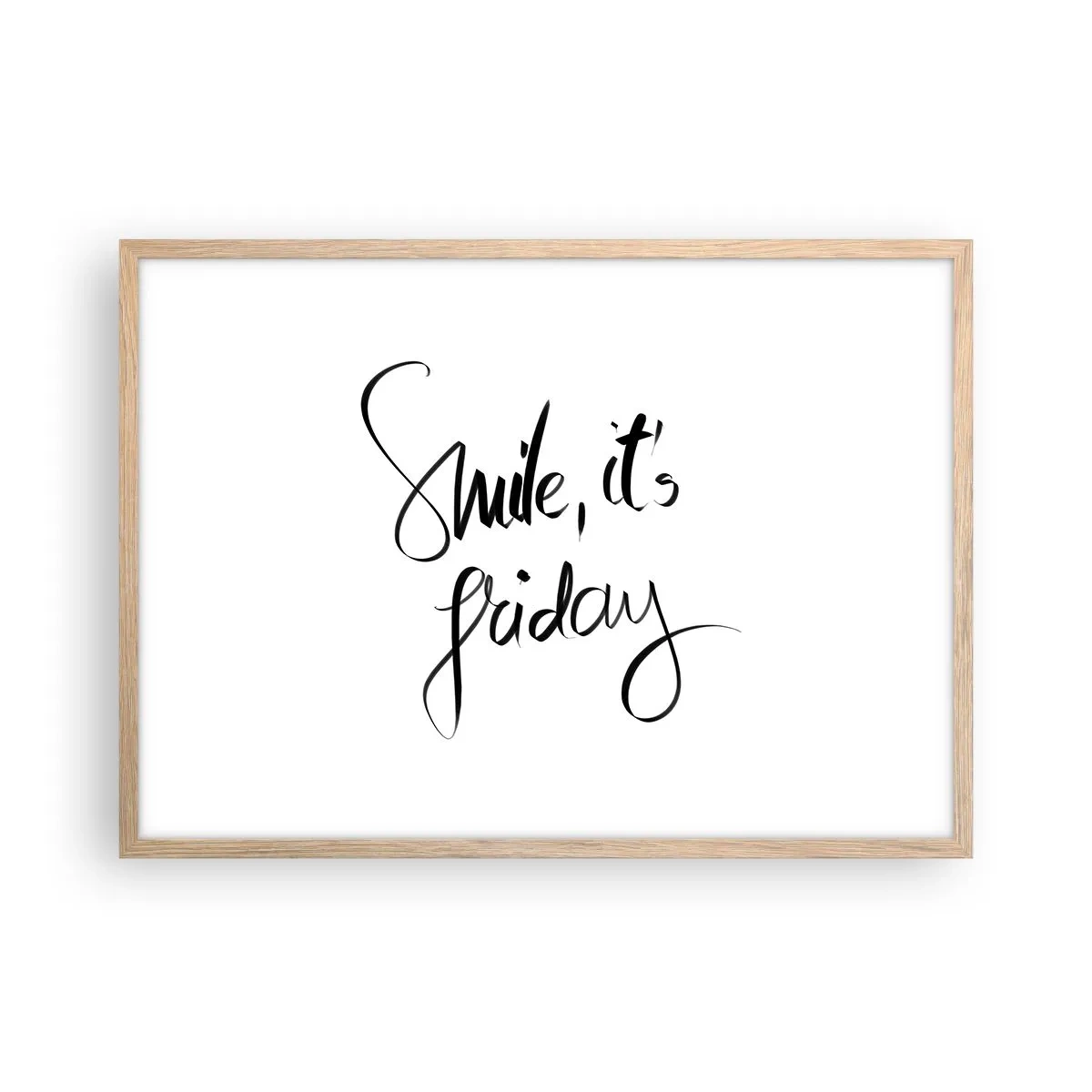 Poster în ramă de stejar deschis - Bucurie adevărată - 70x50 cm