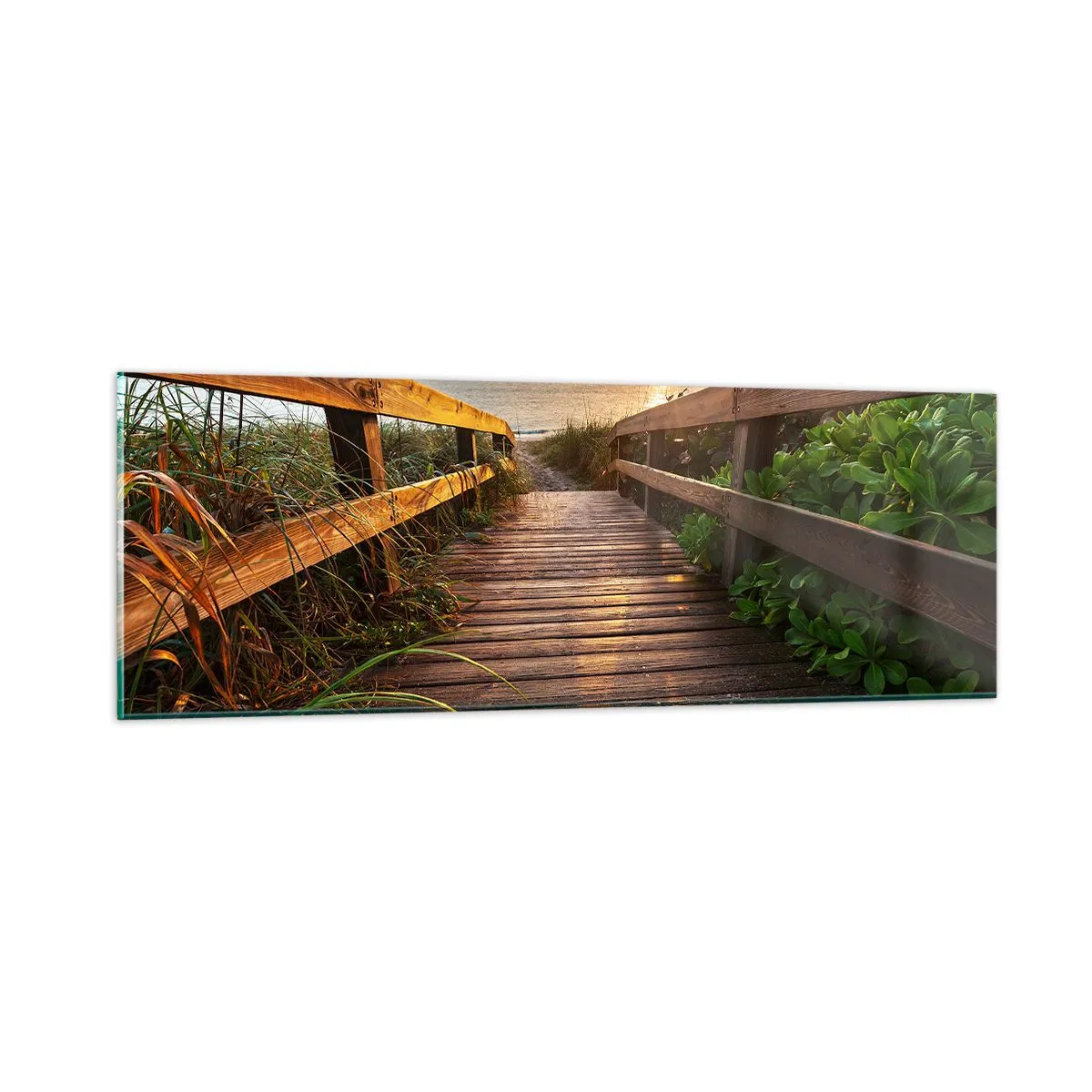 Tablou pe sticlă - Și direct la țărm - 90x30 cm