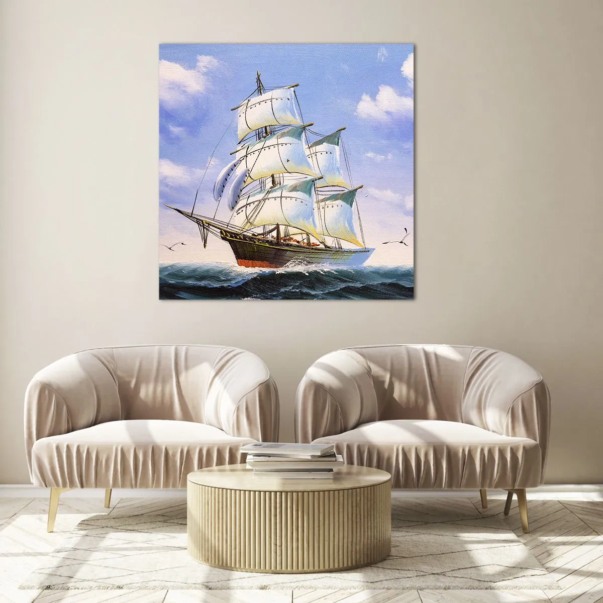 Tablou pe sticlă - Cu mândrie în vânt - 40x40 cm