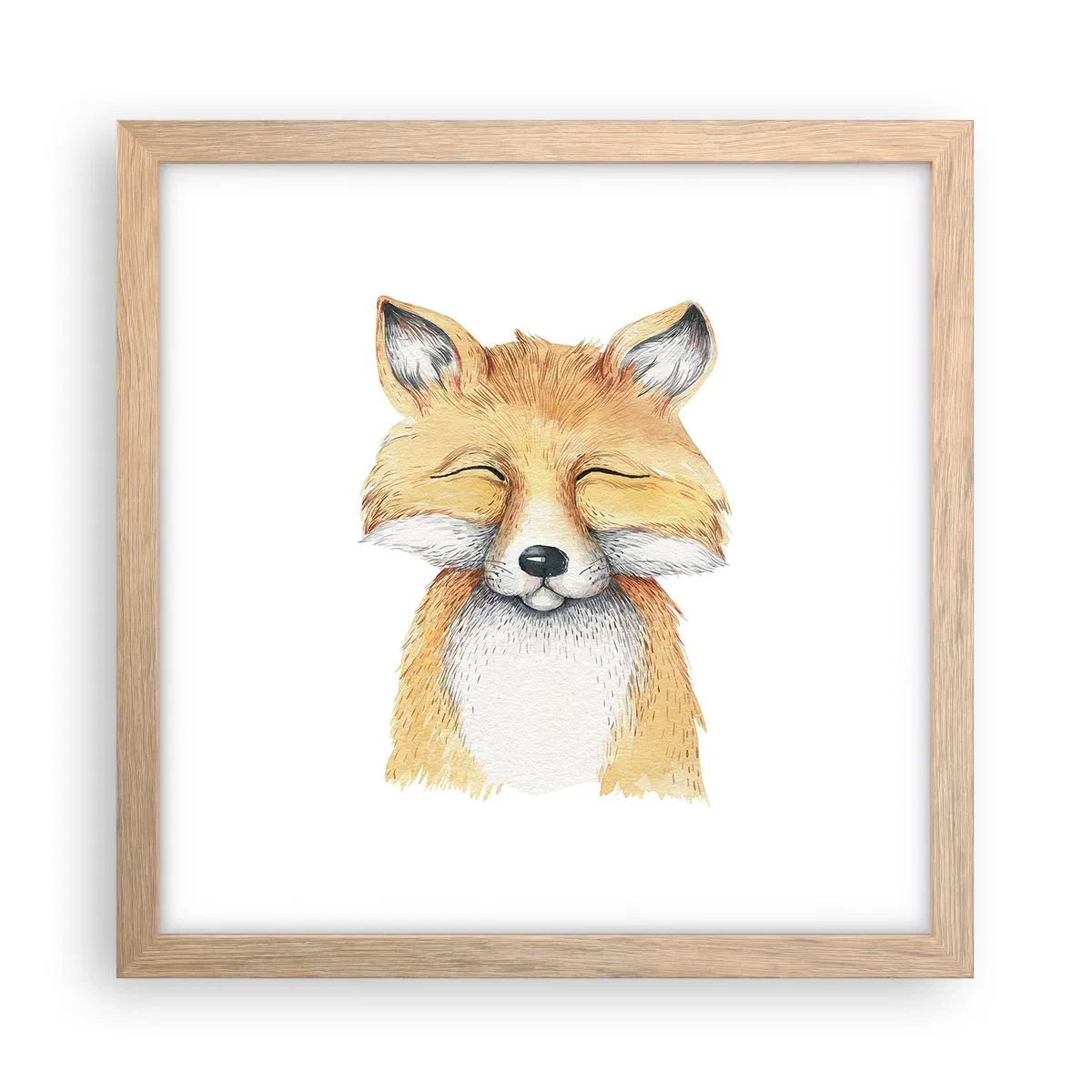 Poster în ramă de stejar deschis - Mofturi de vulpe - 30x30 cm