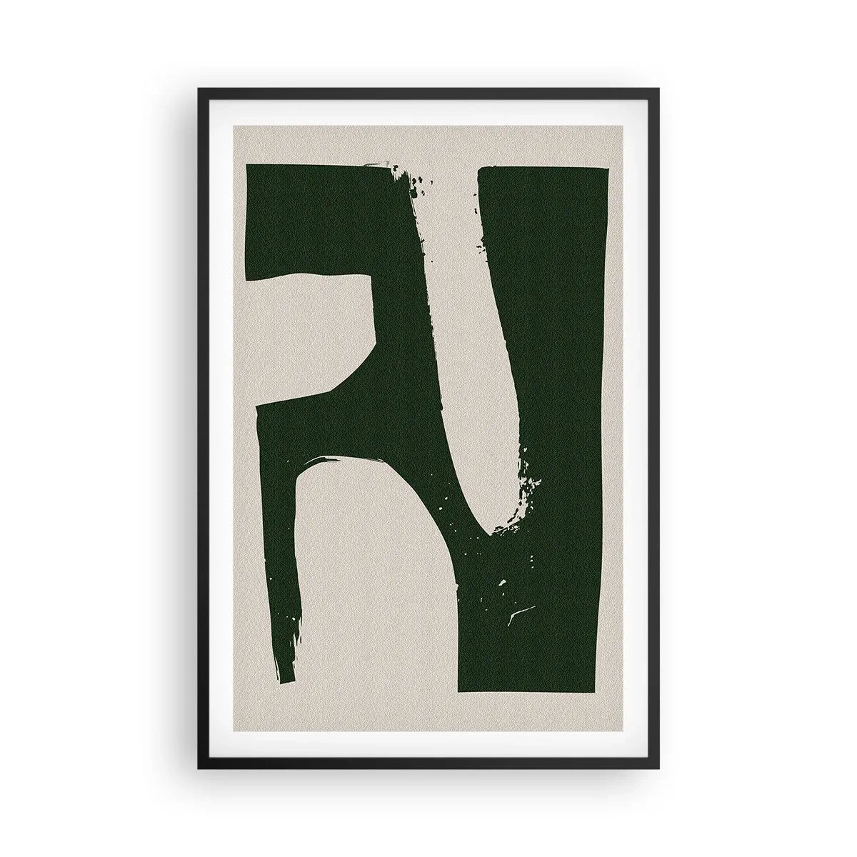 Poster în ramă neagră - Golfuri de alb - 61x91 cm