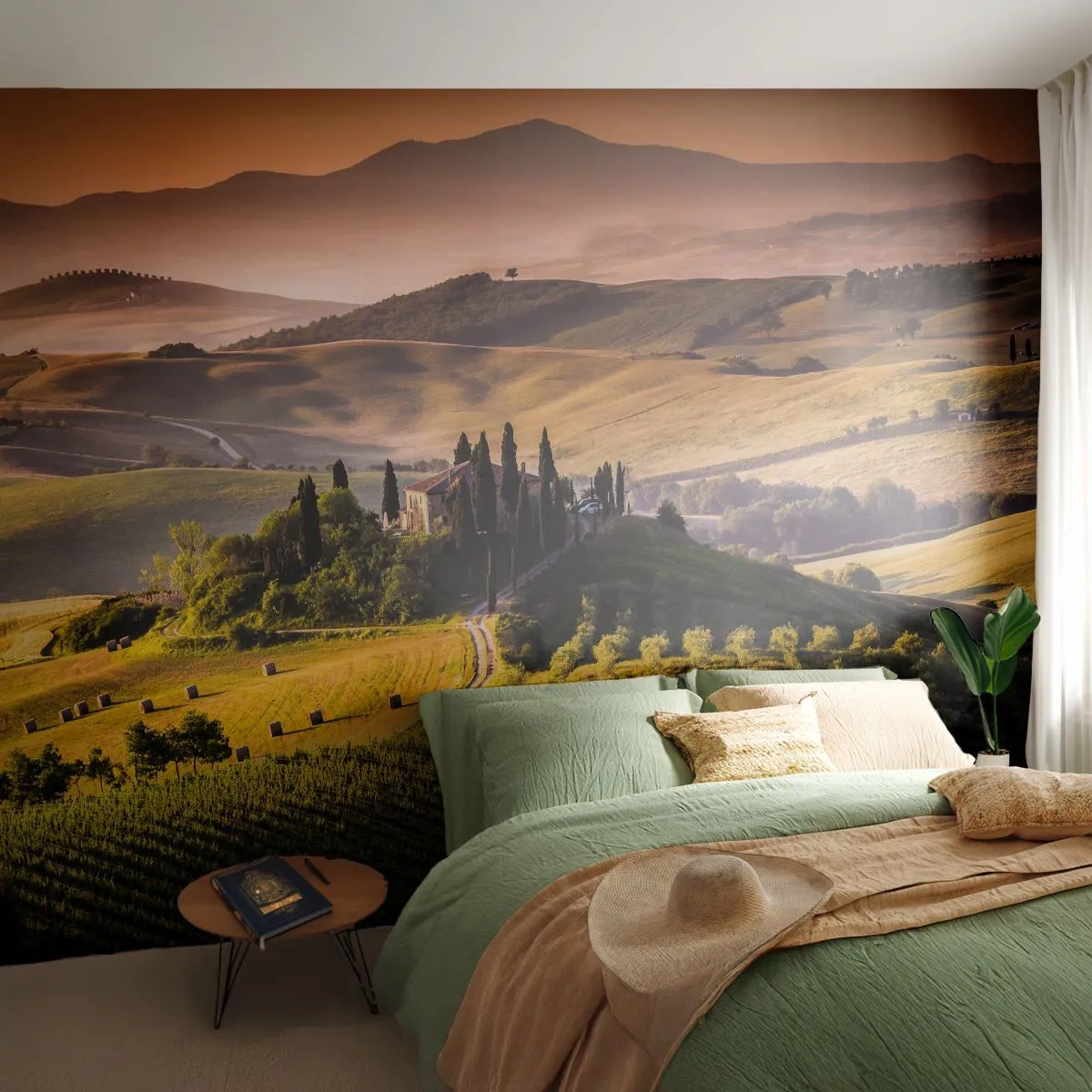 Tapet Premium Sand - Arcadia - peisaj toscan - Peisaj, Toscana, Podgoriile - 100x70 cm