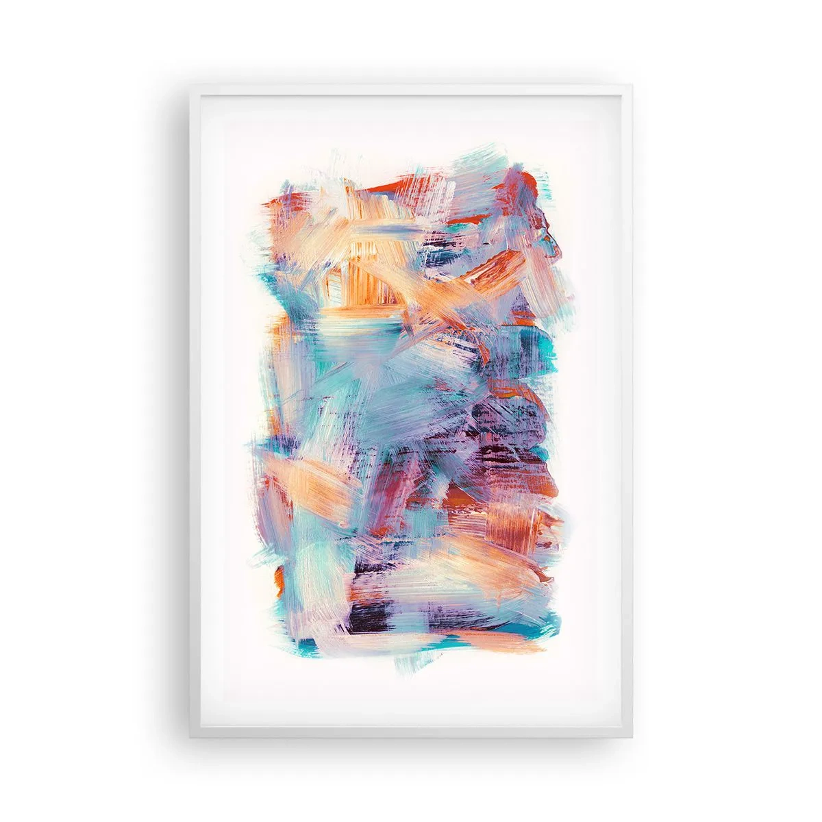 Poster în ramă albă - O dezordine colorată - 61x91 cm