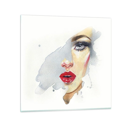 Tablou pe sticlă - Reflecție într-o picătură de apă - 70x70 cm