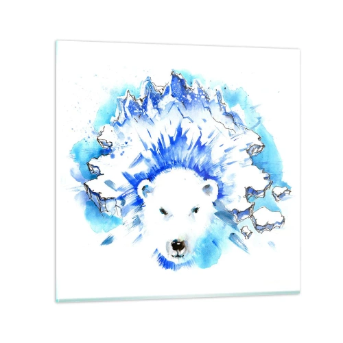 Tablou pe sticlă - Regele Arcticii într-o coroană de gheață - 40x40 cm