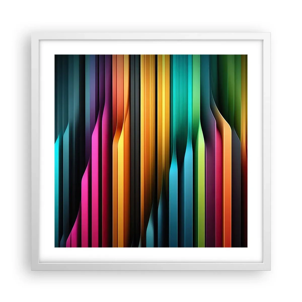 Poster în ramă albă - Orgă de lumină - 50x50 cm