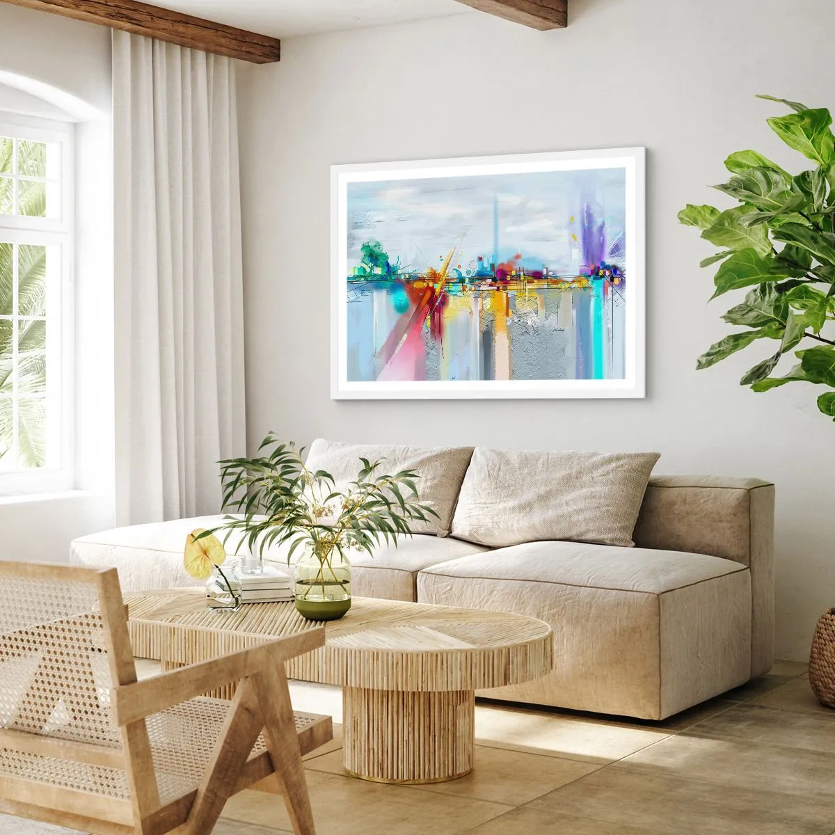 Poster în ramă albă - Pod de bucurie peste râul vieții - 50x40 cm