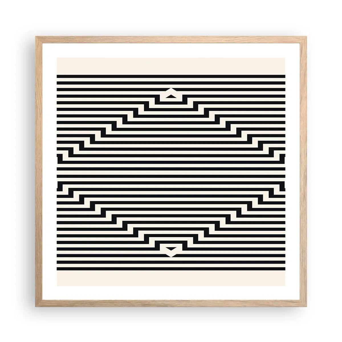 Poster în ramă de stejar deschis - Iluzie geometrică - 60x60 cm